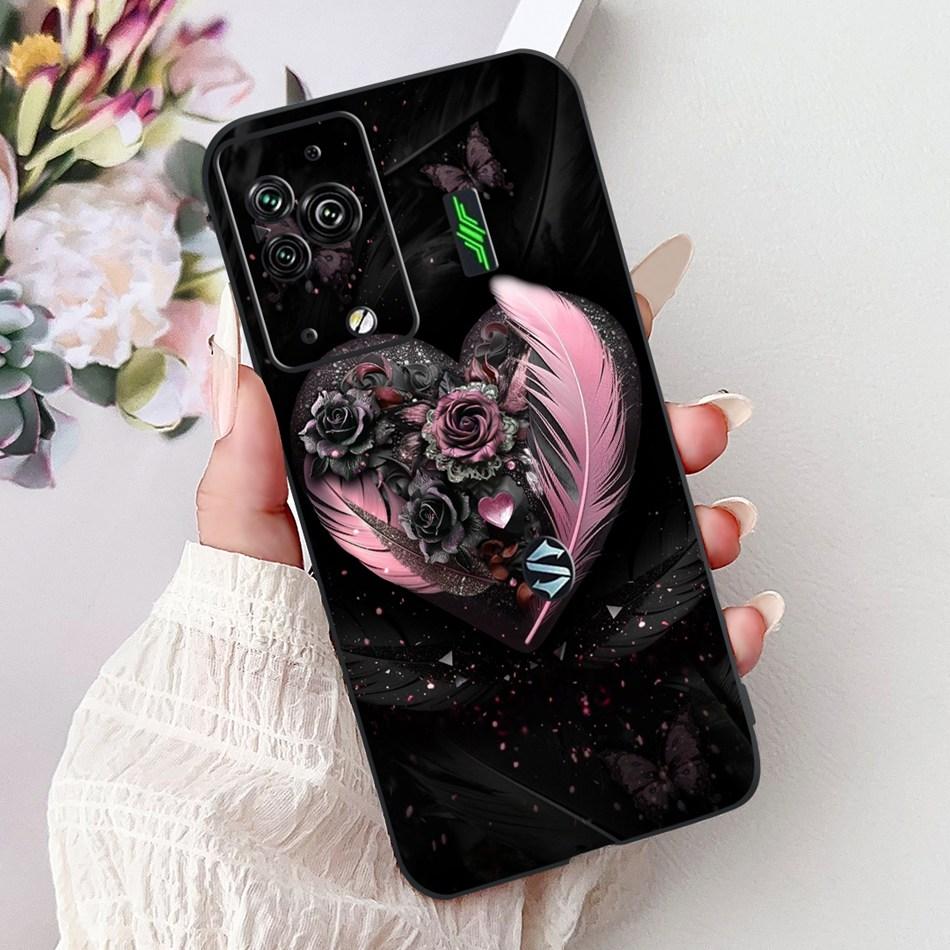 Per Xiaomi Black Shark 5 Pro Shark5 Custodia per Telefono Black Shark 5 5Pro Elegante Floreale Gatto Dipinto Morbido Silicone TPU Custodie