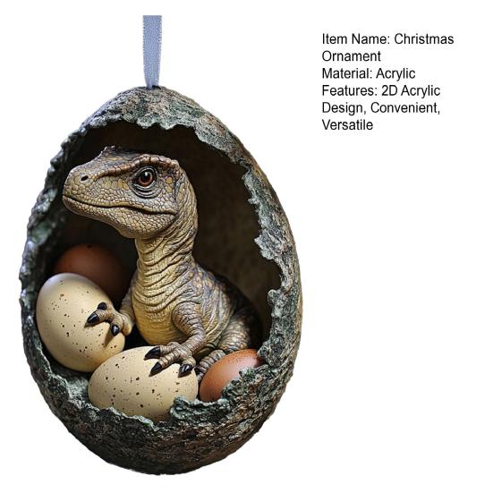 Vánoční ozdoba Akrylové zvířátko Vejce Strom Přívěsek 2D Kuře Kachna Želva Skořápka Farma Dekorace Sváteční dárek pro Rodinu Přátele