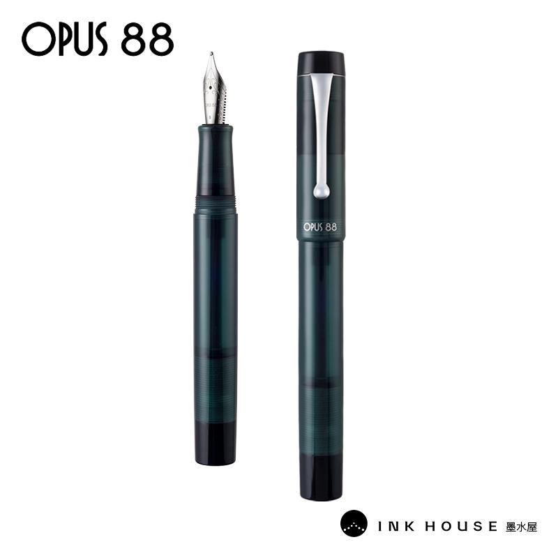 

OPUS 88 DEMO Фонтанна ручка Прозорий демонстратор Помаранчевий перо JOWO Система заправки піпеткою Велика місткість чорнила 1.5MM темно-зелений колір