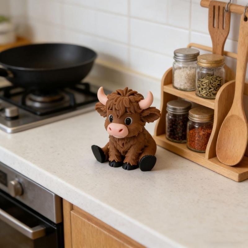 Tier Yak Figur Humorvolles Tier 3D Gedruckte Braune Yak Figur Für Schreibtisch Zuhause Und Auto Innenraum Dekorationen