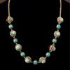 Vintage Edge Set Zirconia Turquoise Necklace With Light Luxury Charm Women