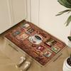 1PC Coffee Pattern Home Door Mats Kitchen Rugs Non-Slip Pop Design Living Room Rugs Bath Mat Carpet for Home Sink Laundry Decor