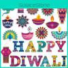 Themed Party Diwali Card Stickers Festival Scene Arrangement Decoration Props