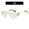 Special-shaped Oversized Rimless Sunglasses Women Brand Designer Shades Eyewear Pilot Sun Glasses Female UV400