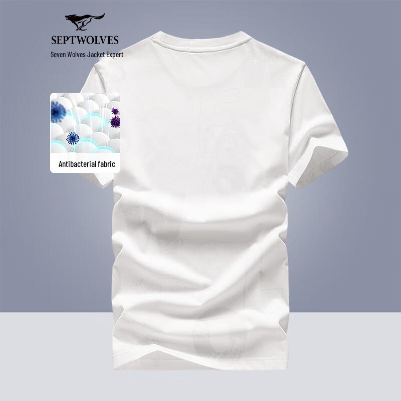 SEPTWOLVES Мужская антибактериальная футболка с коротким рукавом 180/96A