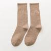 Female Autumn and Winter New Products Retro All Match Pure Color Cotton Tube Stack Socks