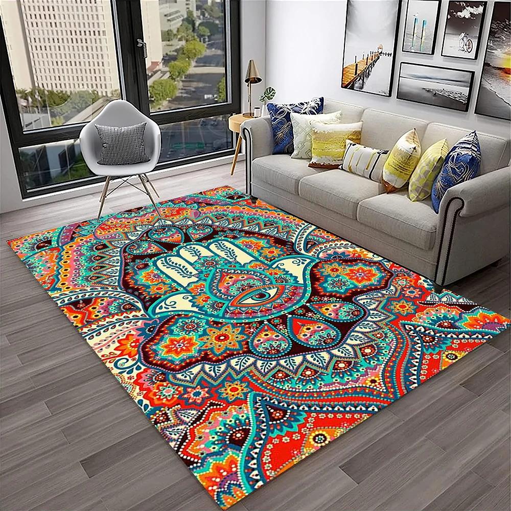 3D Evil Eye Nazar Tree of Life Carpet Rug for Home Living Room Bedroom Sofa Playroom Doormat Decor,Area Rug Non-slip Floor Mat