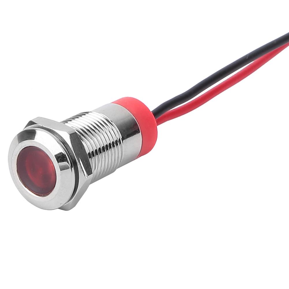 50pcs IP65 Waterproof BEM 10C High Quality Metal Warning LED Light Indicator 10mm(Red 12V)