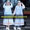 Unisex Long Heavy Duty Raincoat - Full Body Anti-Storm Rain Gear with Sleeves, Thick Hooded Poncho for Adults Outdoor