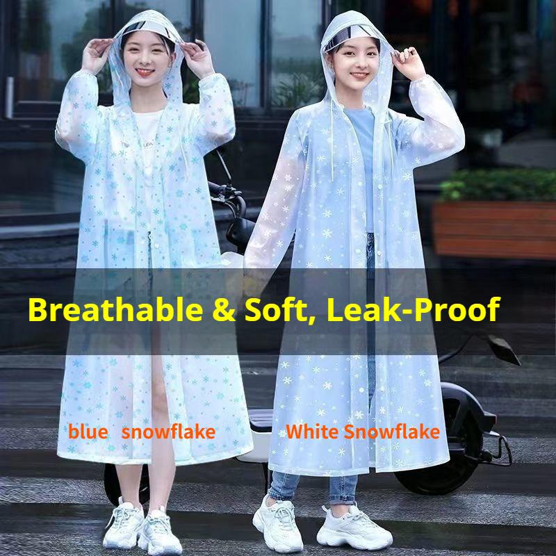 Unisex Long Heavy Duty Raincoat - Full Body Anti-Storm Rain Gear with Sleeves, Thick Hooded Poncho for Adults Outdoor