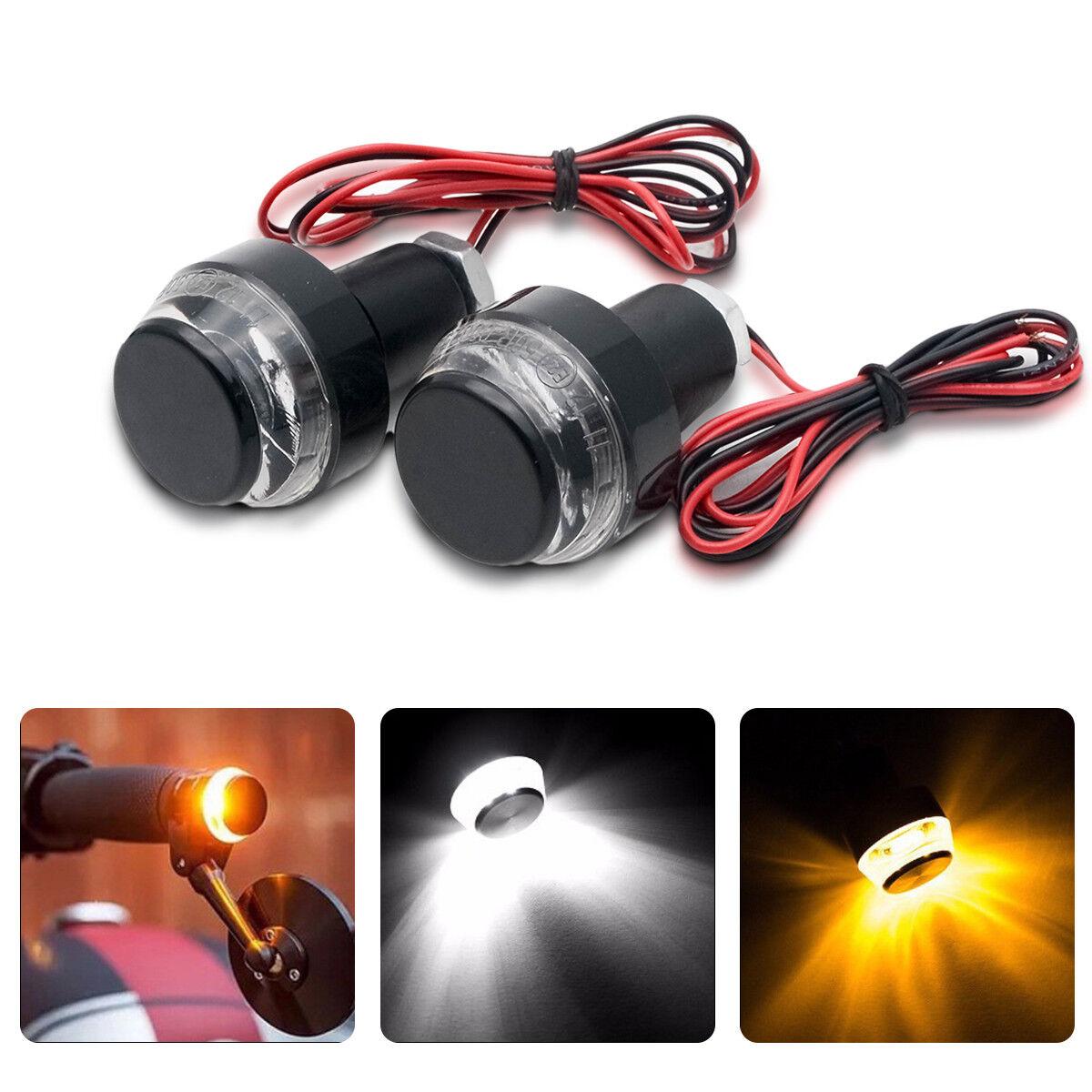 

2 шт. Светодиодный индикатор поворота мотоцикла Руль Торцевая лампа руля