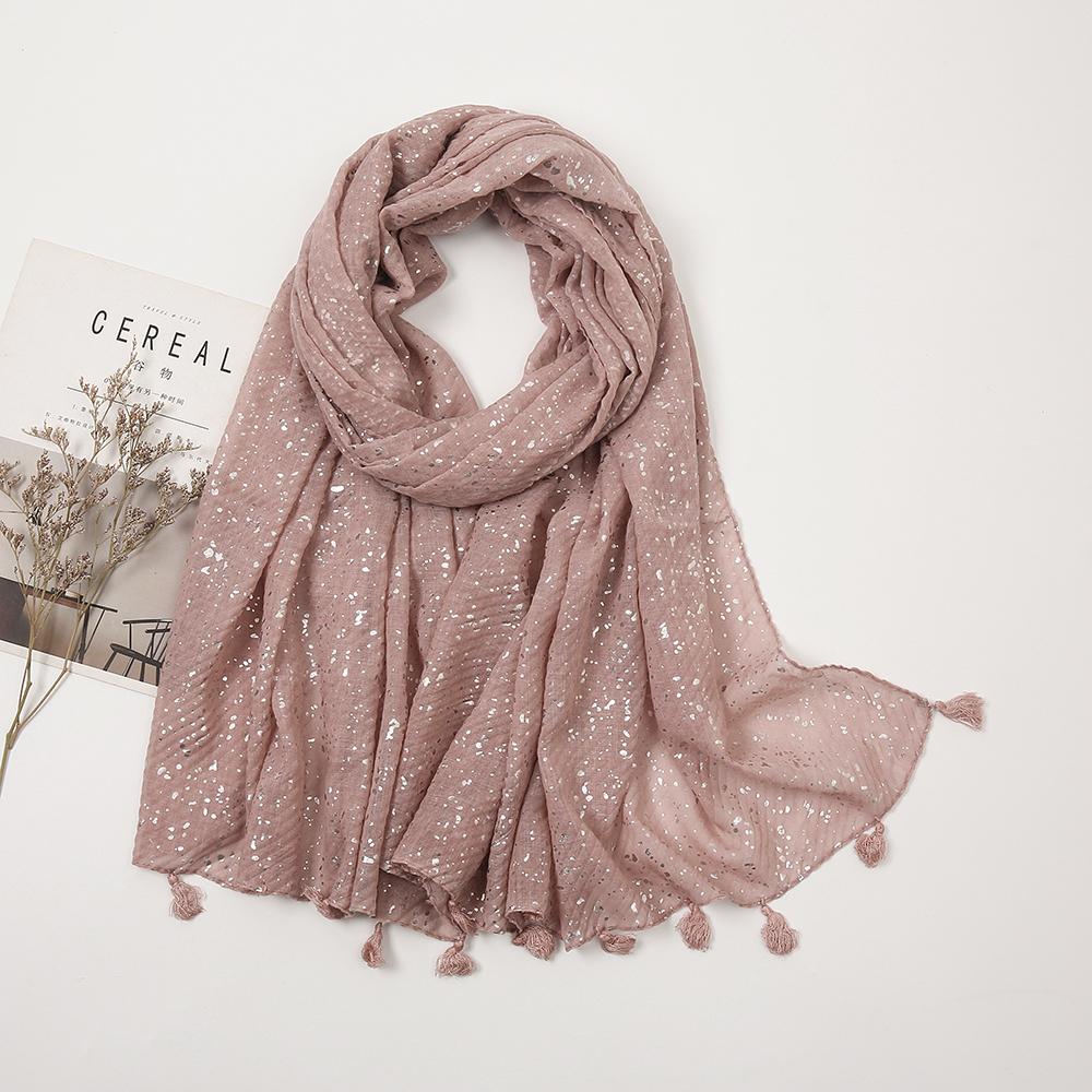 Shimmer Glitter Muslim Hijab Scarves Cotton Scarf For Women Big Size Long Shawls Stoles Wraps Islamic Turban Headscarf 190*85cm