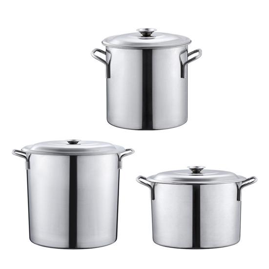 Suppegryte i rustfritt stål med lokk Stor kommersiell kokegryte for suppe, lapskaus, sjømat Multifunksjonell induksjonskomfyr