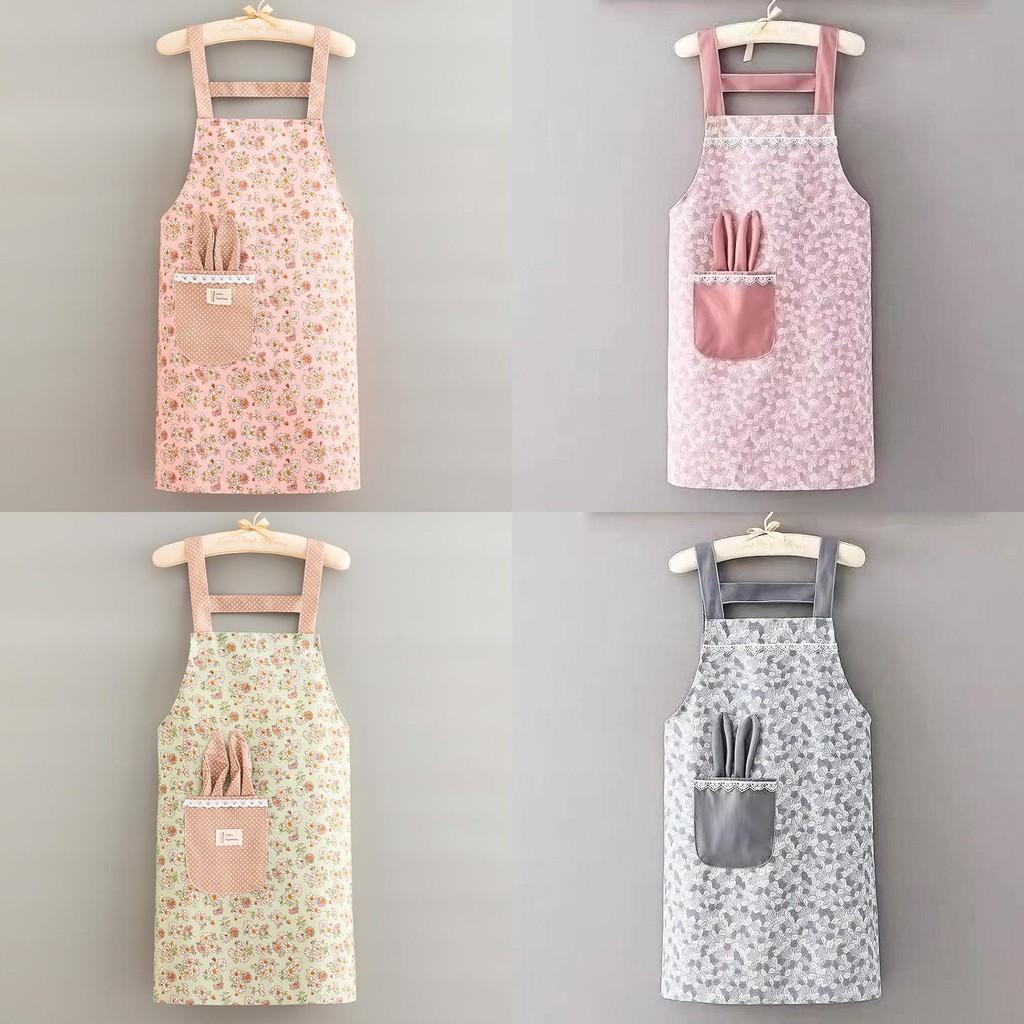 Floral Print Apron With Adjustable Straps For Kitchen And Home Decor