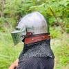 Nurnberg Bascinet Hounskell Helmet  Barbuta Chainmail Steel Helmet  Medieval Knight Chainmail Hand Forged Armor Helmet  Best Gift