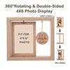 Pet Memorial Wooden Photo Frame, Rotatable Dog Cat Picture Display Frame, Desktop Decorative Photo Holder for 4x6-Inch Photos