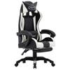 Day and Night - Day and Night Gaming Chair with Footrest In Black and White Synthetic Leather
