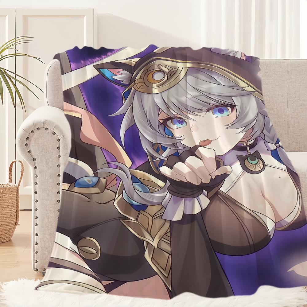Cipher Honkai Star Rail Game Blanket Blanket for Couch Sofa Travel Home Hiking Picni Bed Beding Flannel Blanket Birthday Gift