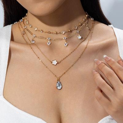 Elliptical Pendant Necklace, Valentine's Day Gift, Accessory, Fashionable and Simple, Light Luxury, Versatile, Multi-layer Stacking, Y-shaped Necklace