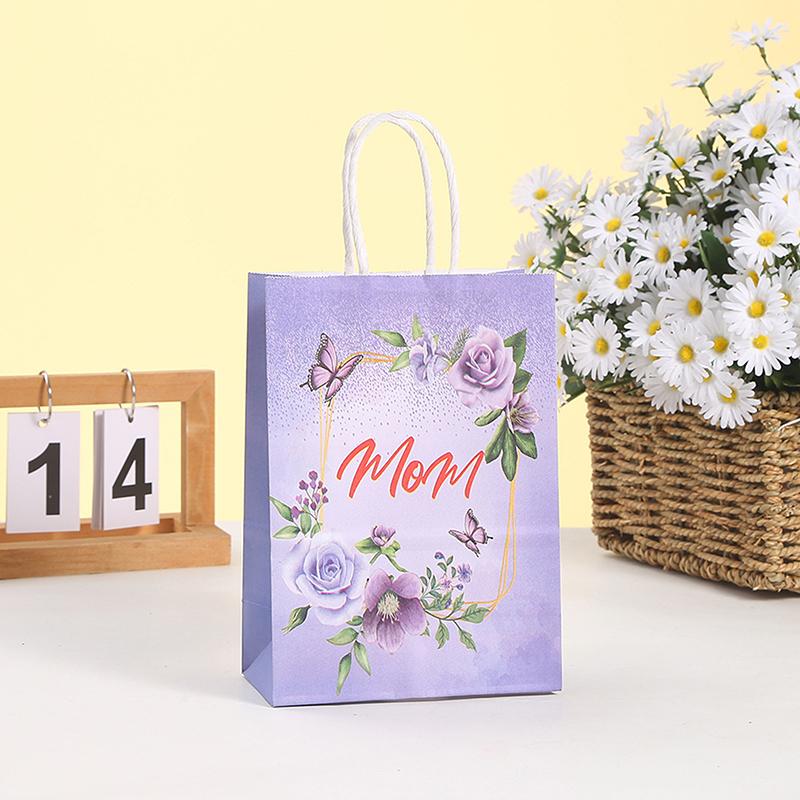 1pcslot Kraft Paper Bag With Handles Gift Packing Bags For Store Clothes Wedding Christmas Supplies Handbags Packaging Bag