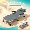 Reclining Folding Lounge Lunch Break Nap Dual Use Portable Chair Heavy Duty Adjustable Outdoor Beach Camping Marching Bed WORLDK