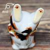 Kutani Ware Upside Down Lucky Cat Calico N-025F