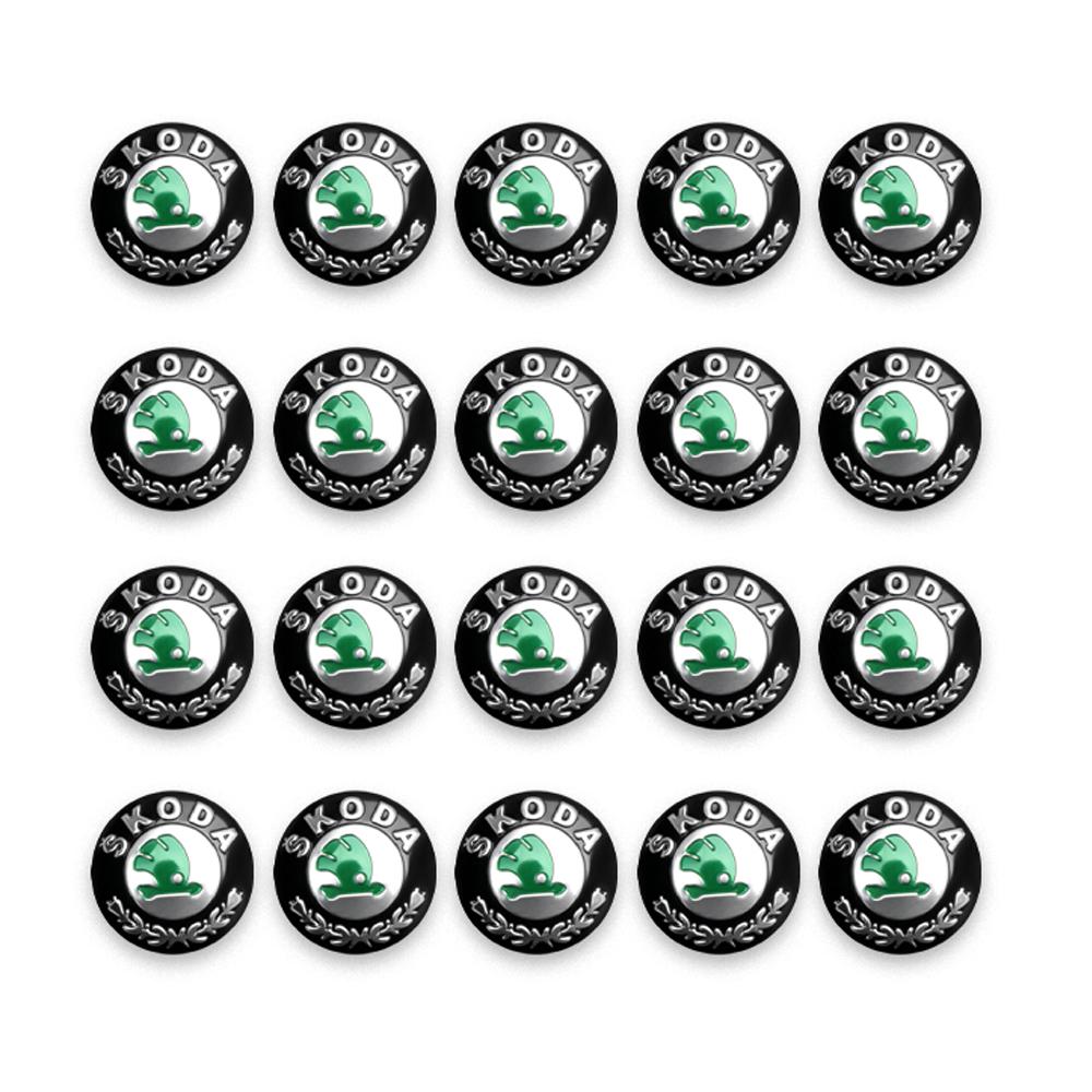 10/20Pcs Car Key Shell Remote Control Round Emblem Key Stickers For Skoda Octavia A5 A2 VRS Vision Kodiaq Rapid Fabia VII Superb HA5