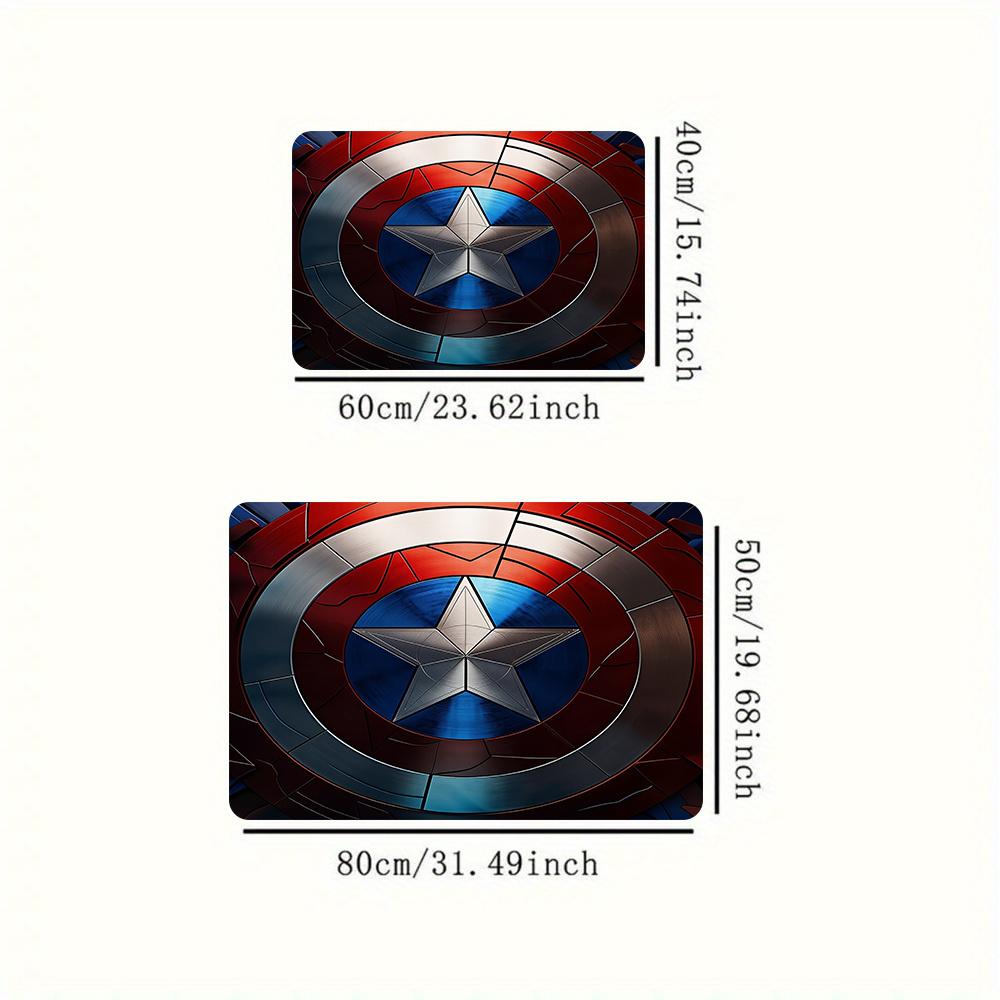 1pc Marvel Shield Themed Doormat Decor Rug for Home Living Room Bedroom Bathroom Doorway Non Slip Absorbent Durable Entrance