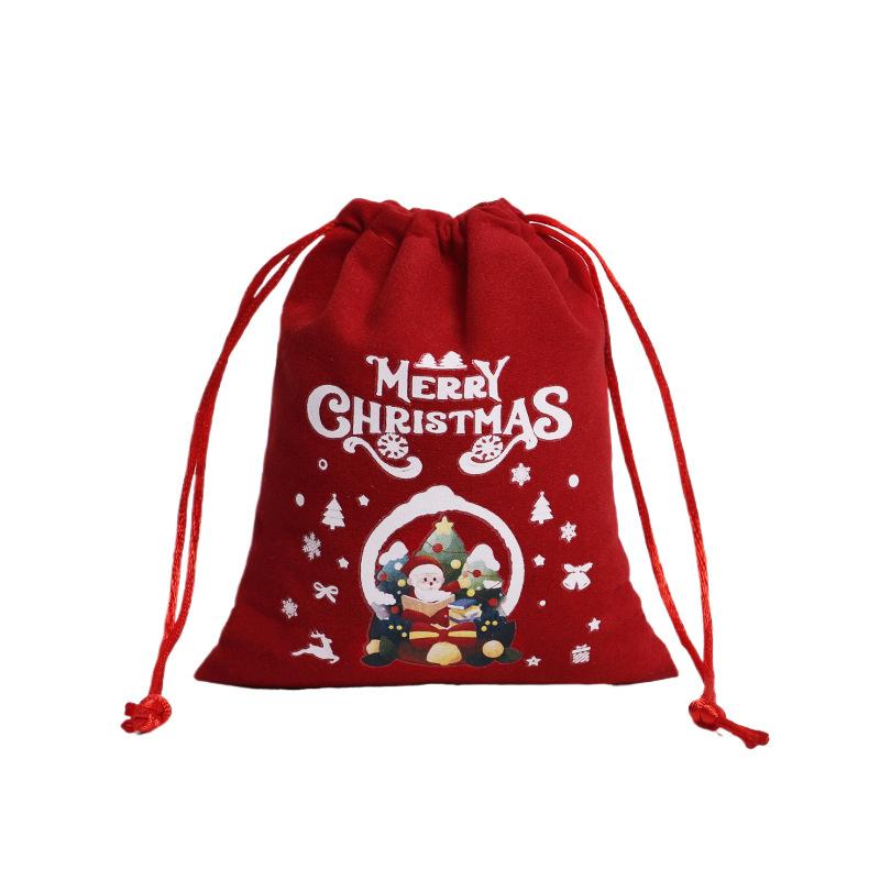 2PC Velvet Bags Small Candy Gift Bag Drawstring Pouch Christmas Party Favor Boutique Jewelry Packaging Bags 2025 New Year