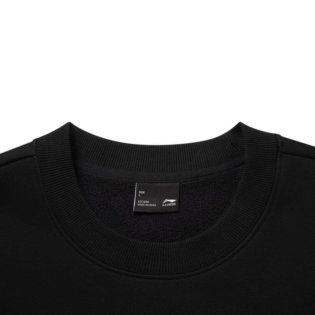 Li Ning Sports Lifestyle Series Fleece Loose Fit Crew Neck Logo Sweatshirt Unisex Sweatshirt AWDVC65-11