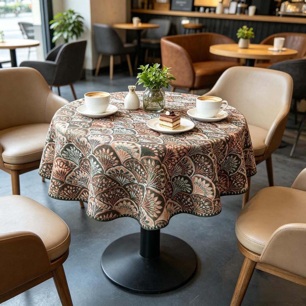 Home Kitchen Dining Room Decoration Modern Style Cotton Round Tablecloth