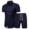 Men Sets Men Clothing Short Sleeve Shirt Shorts Set Floral Printed 2 Piece Set Summer Beach Wear Outfit for Men