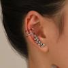 3pcs Set Temperament Charm Sparkly Inlaid Zircons Leaf Flower Sunflower Stud Earrings No Ear Piercing Ear Clip for Women Jewelry