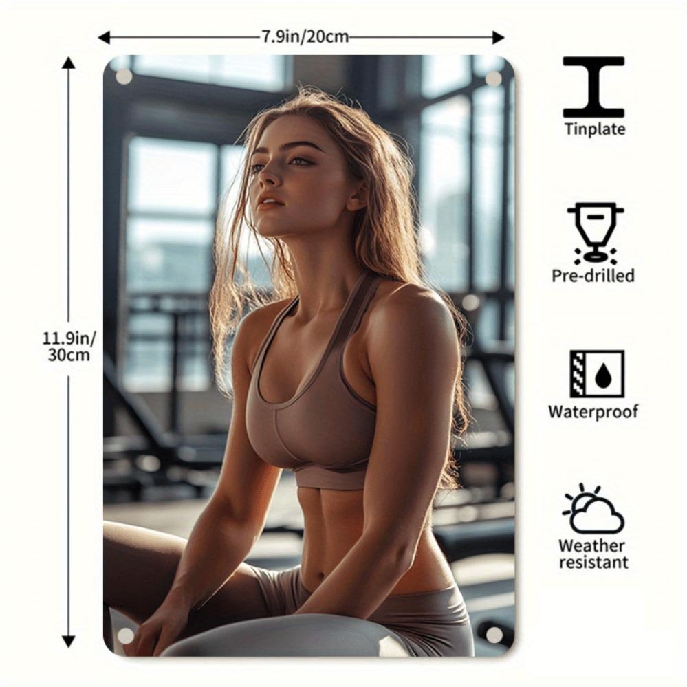 

Vintage Fitness Metal Wall Art Frameless Decor Gift 20x30cm небо синє кольору