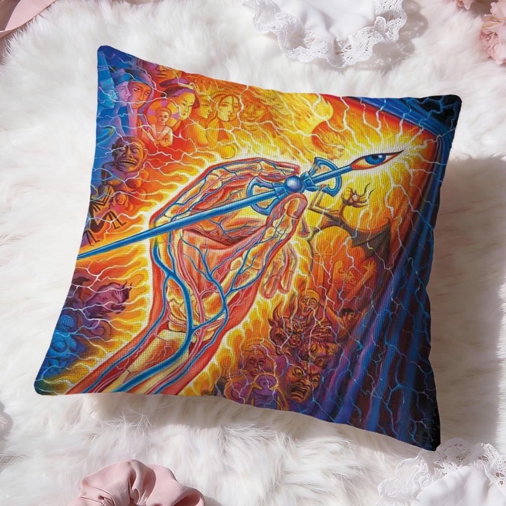 Alex Grey Trippy Psychedelic Cushion Cover Premium Comfort Reversible Pillow Cove -Two In One Design for Any Room & Car Interior