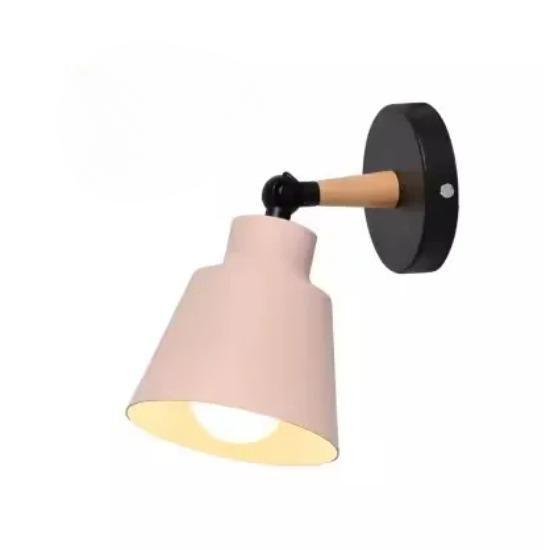 

Скандинавский настенный светильник из цельного дерева для спальни, современный минималистичный светодиодный настенный светильник Macaron, креативный настенный светильник для гостиной, коридора, прикроватный светильник No bulb