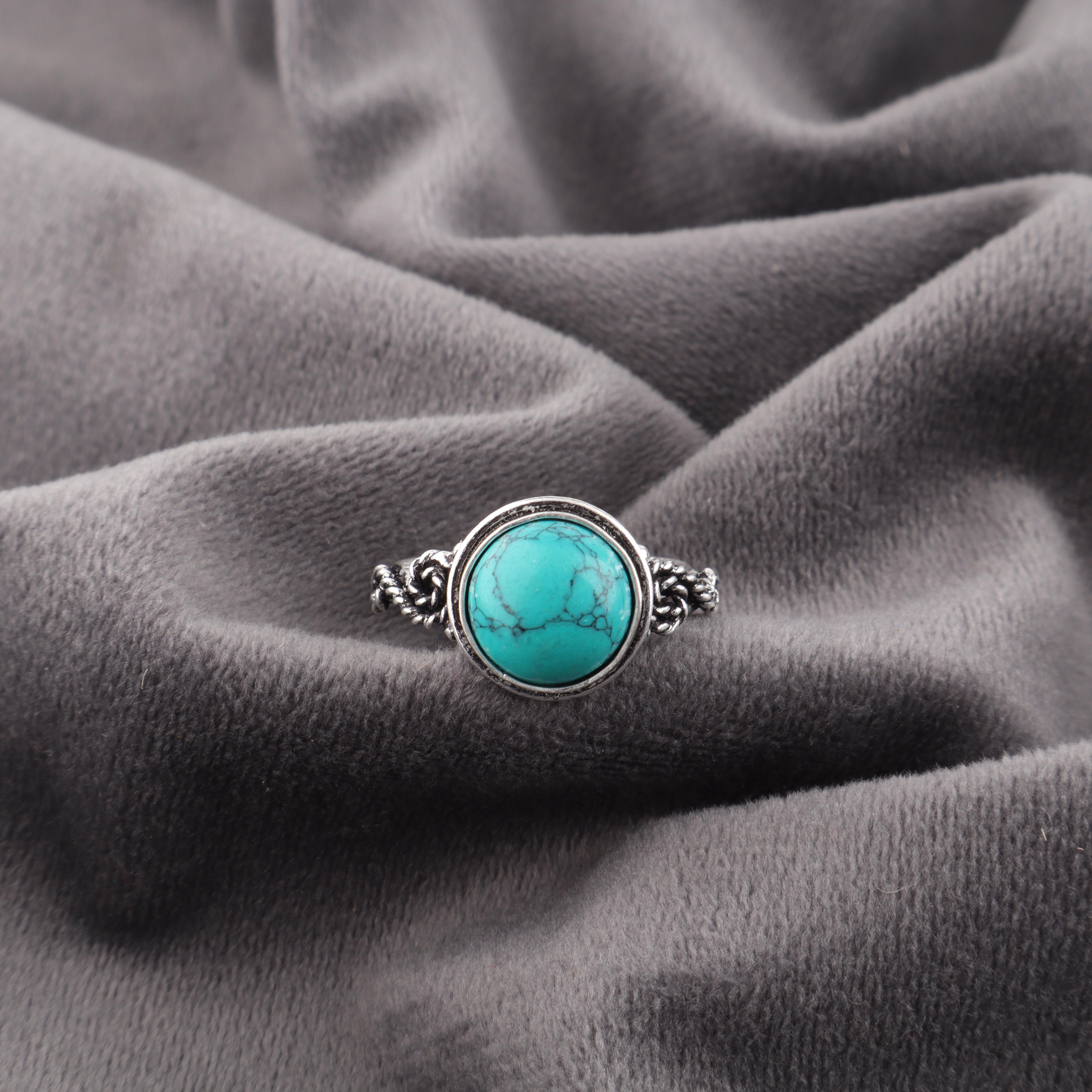 

Magnasite Turquoise Gemstone Jewelry, 925 Solid Sterling Silver Ring, Handmade Silver Ring For Wedding Gift 12 синій