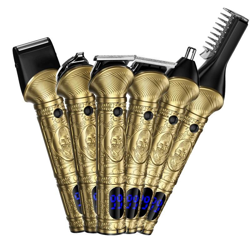 6-in-1 Portable Multi-Functional Grooming Kit: Beard Trimmer, Nose Hair Trimmer, Hair Clipper & Electric Shaver