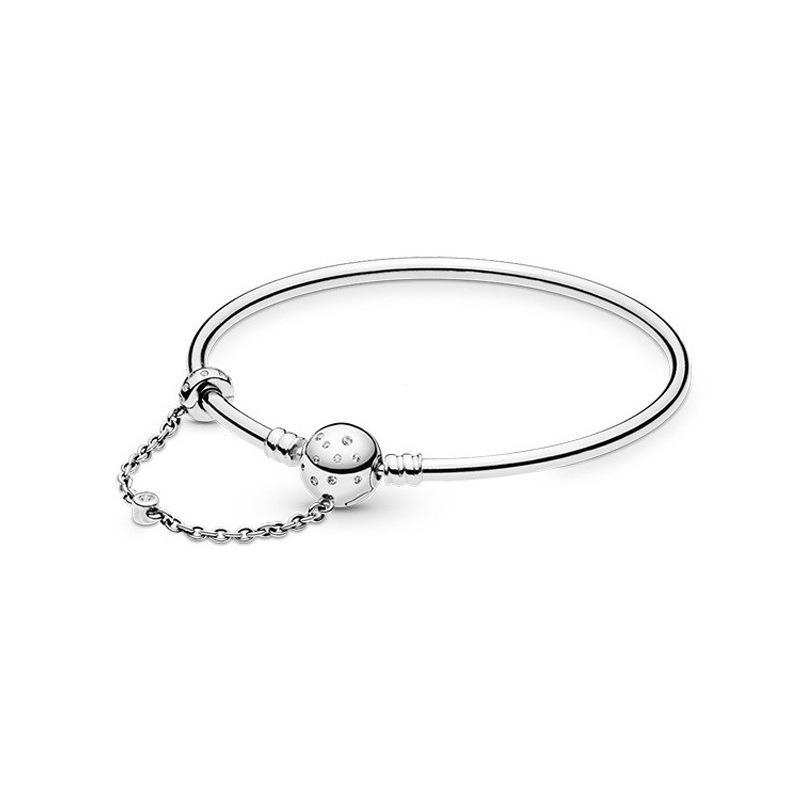 

925 Silver Adjustable Snake Chain Bracelet For Women Trendy Beads Charm Bracelets Fashion Jewelry Classic Design 21cm