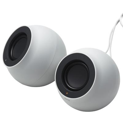 רמקול למחשב ELECOM מופעל USB תפוקה גבוהה חיבור מיני תקע USB בקר עוצמת שמע לבן C/USB-A/Bluetooth/3.5 מ"מ 4.4W SP-P10CUBWH