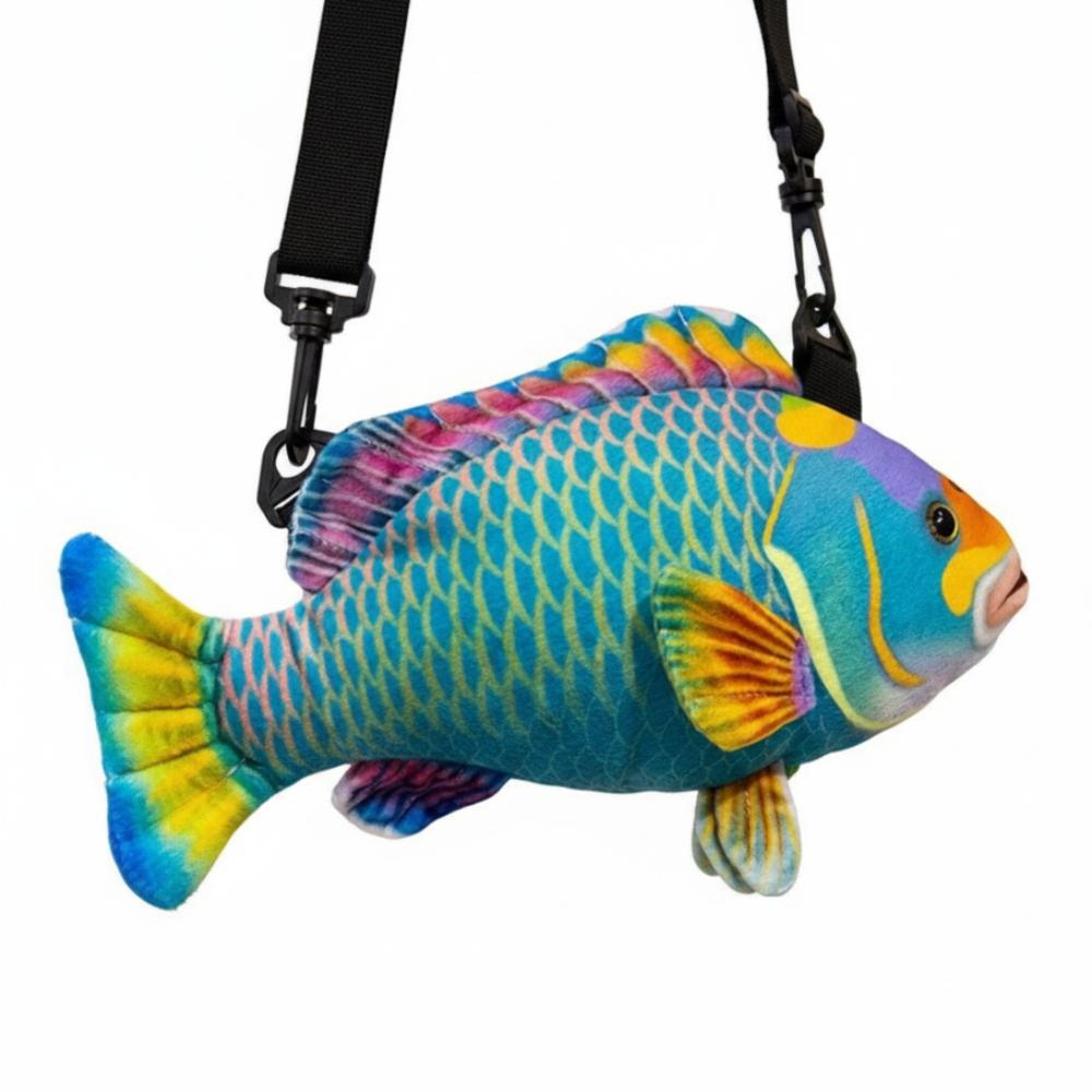 Ocean Animal Simulation Fish Plush Toy Bag Cartoon Fish Plush Crossbody Bag  Kids Toy