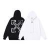 1225 Off-White 2026 Jesień/Zima Nowa Bluza z Kapturem z Nadrukiem Siatki i Strzałek OW dla Mężczyzn i Kobiet