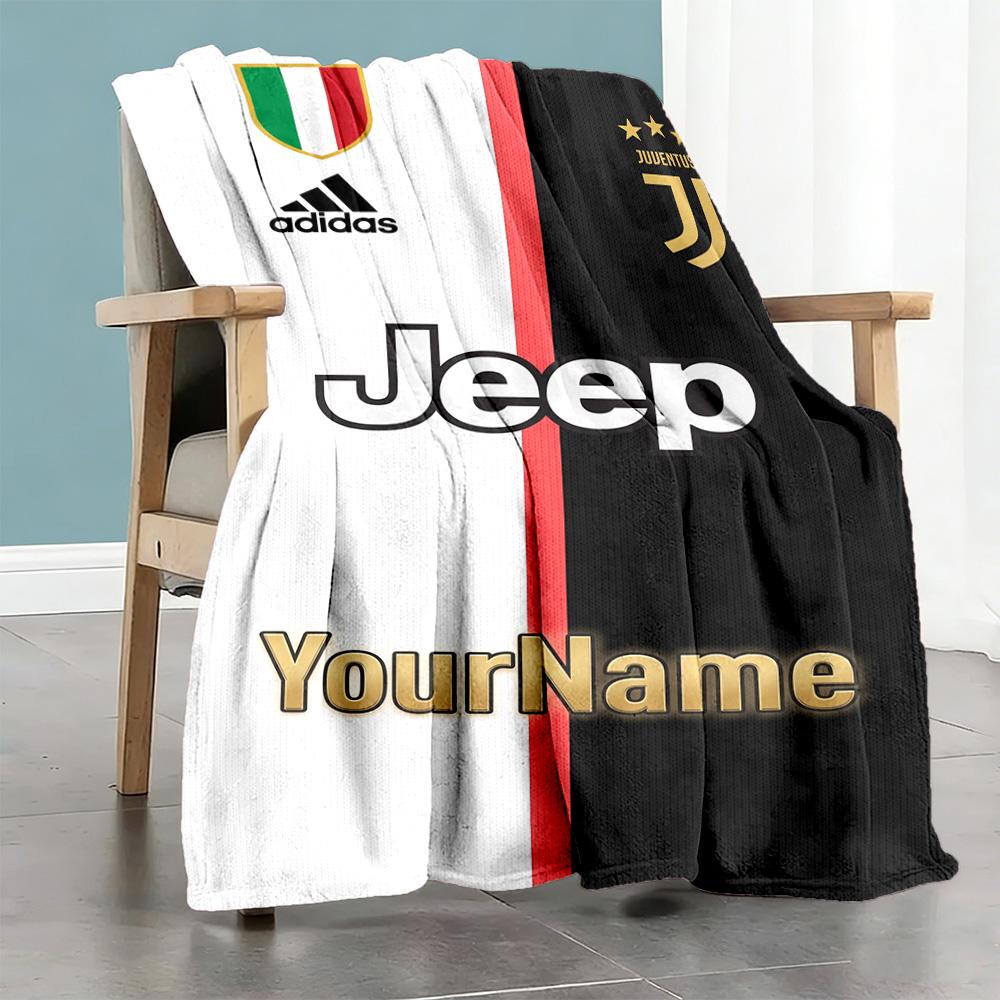 Juventus Customize Text Blanket Gift Personalized Blanket Soft Warm Cozy Suitable for Bedding Livingroom Office Office Chair Four Seasons Multipurpose