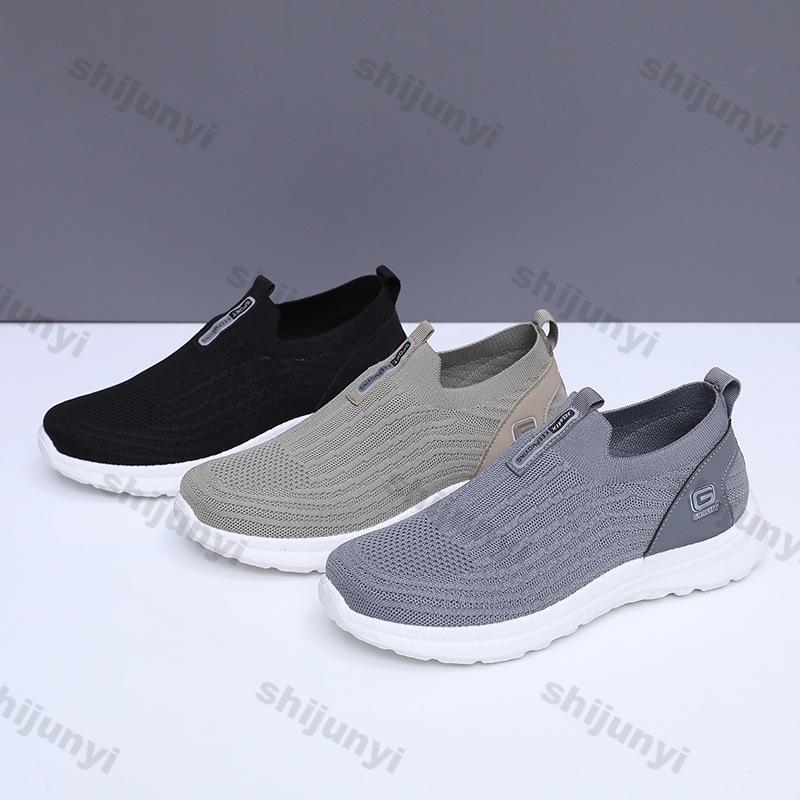 Fashion Men's Shoes 2025 Spring New Breathable Mesh Non Slip Running Shoes Comfortable Lightweight Soft Sole Fly Weave Casual Shoes