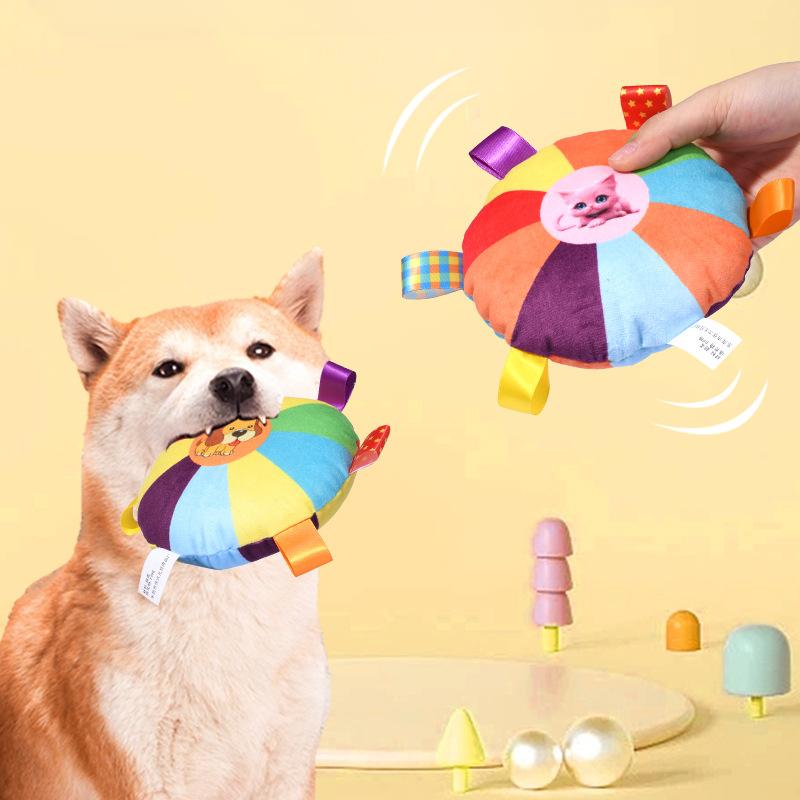 Dog Toys Flying Saucer Interactive Outdoor Sports Training Games Resistant Chew Puppy Flying Discs Toys Soft Plush Flying Saucer