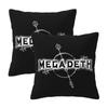 Luxury The Megadeth Metal Band 2 Pcs Square Pillowcase Pillow Cover Cushion Zip Decorative Comfort Throw Pillow For Home Car