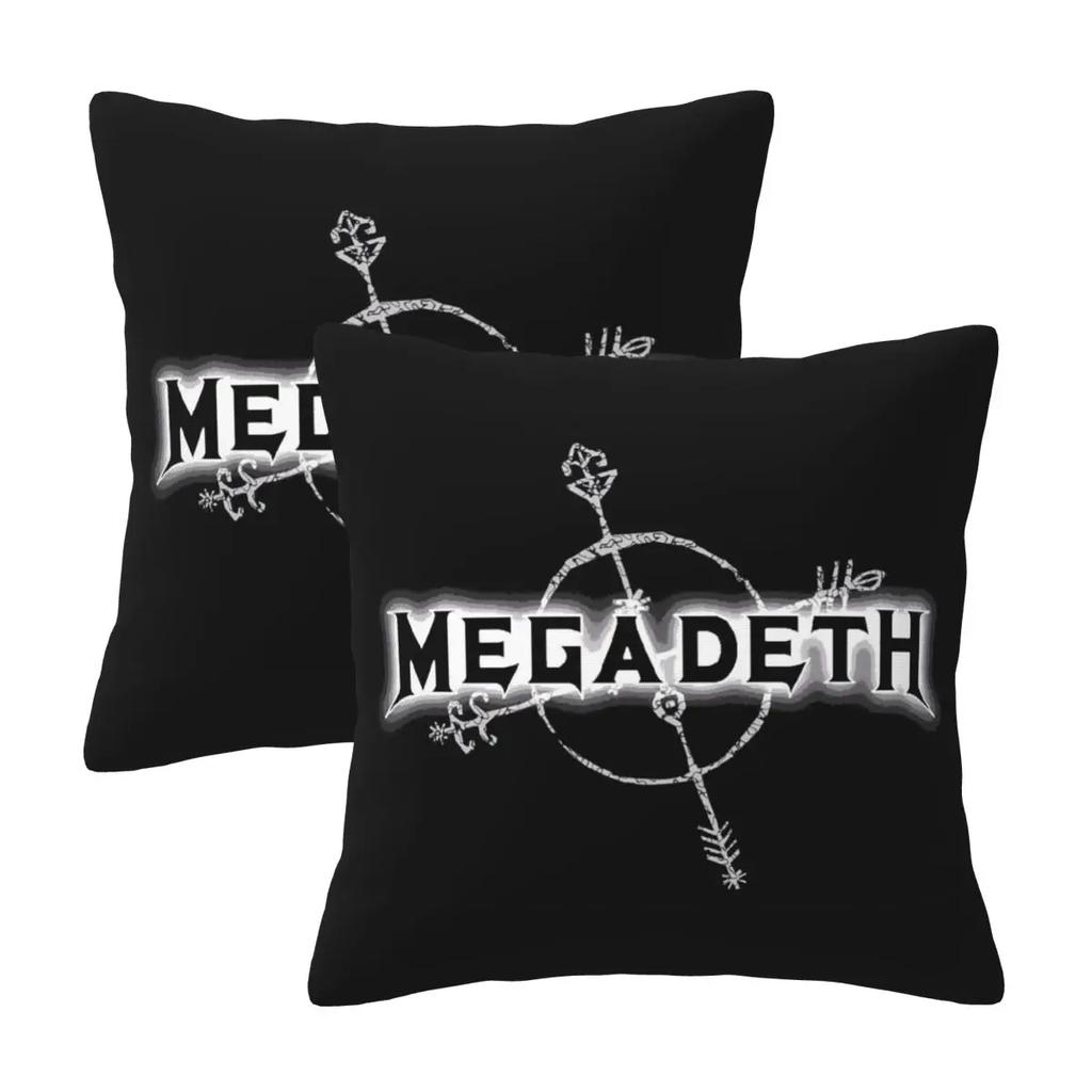 Luxury The Megadeth Metal Band 2 Pcs Square Pillowcase Pillow Cover Cushion Zip Decorative Comfort Throw Pillow For Home Car