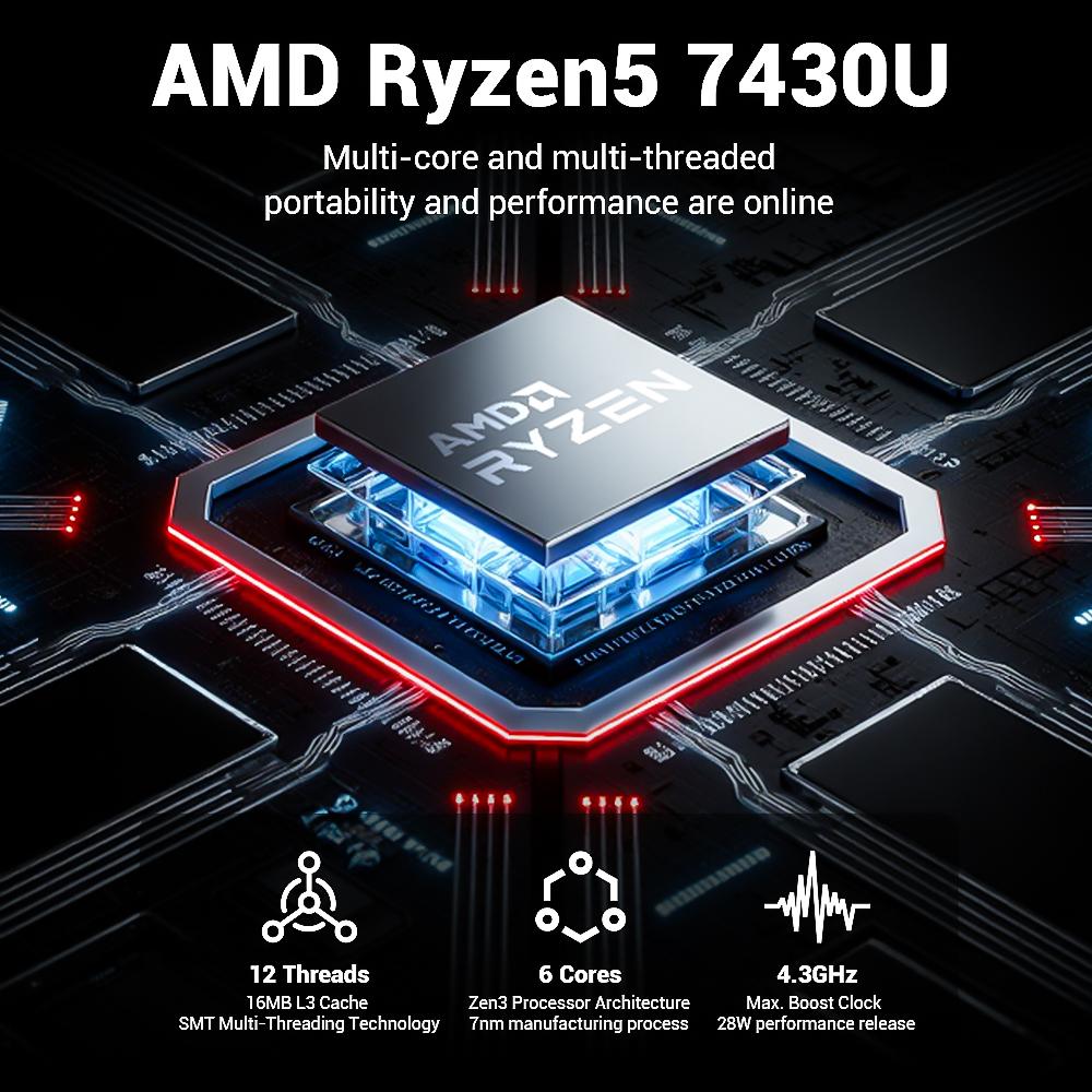 2026 New Firebat AS1 AMD R5 7430U Laptop 6 Cores 15.6 inch 16GB DDR4 RAM 512GB SSD UP to 4.3 Ghz Notebook