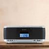 Toshiba CD Boombox, Silver, TY-CDX92(S) with 32GB SD Card, 2-Piece Set