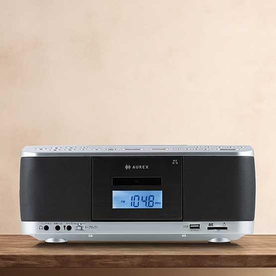 Toshiba CD Boombox, Silver, TY-CDX92(S) with 32GB SD Card, 2-Piece Set